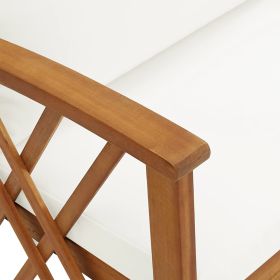 vidaXL Patio Bench with Cushions 46.9" Solid Acacia Wood